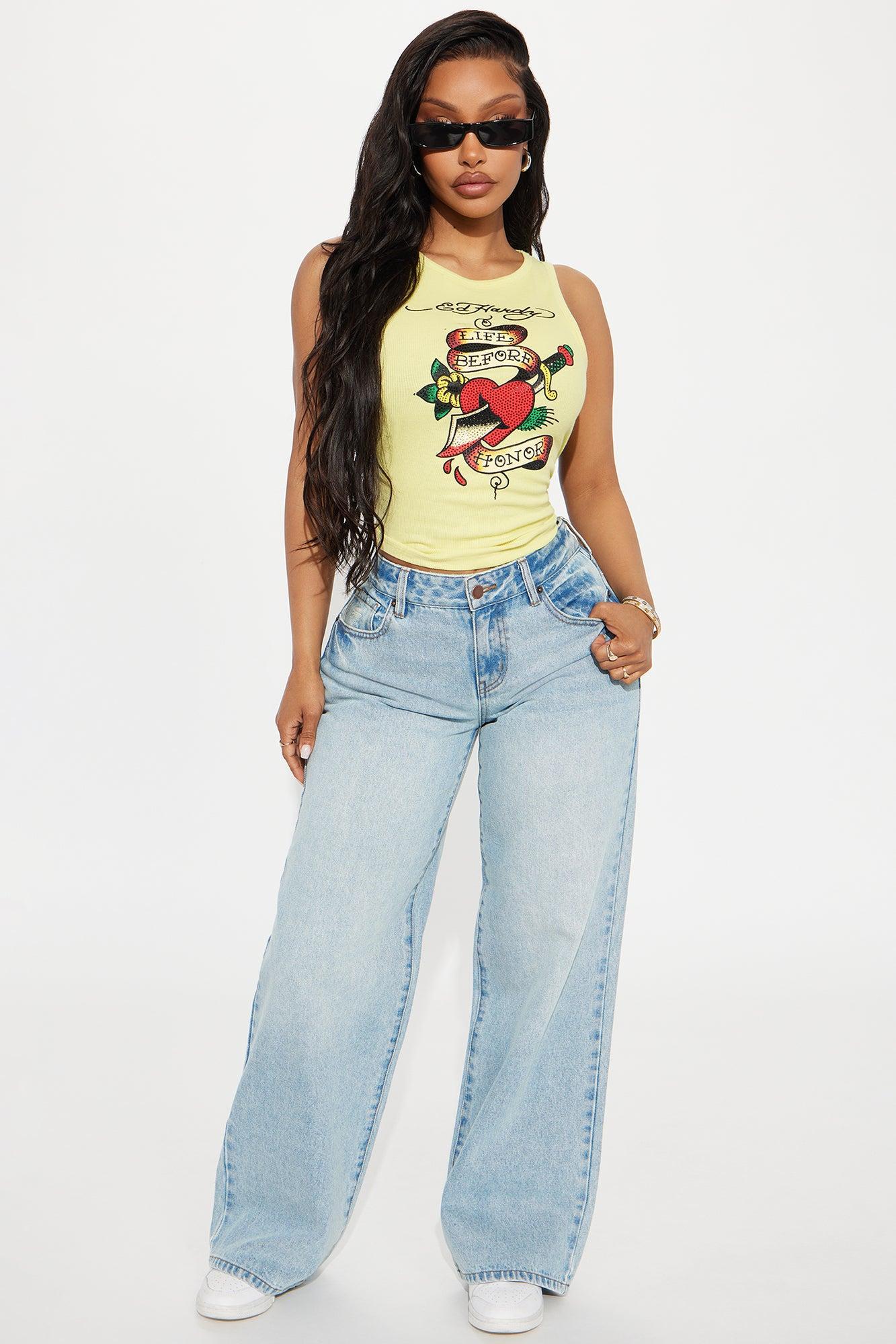 Ed Hardy Heart Sword Tank Top - Yellow Product Image