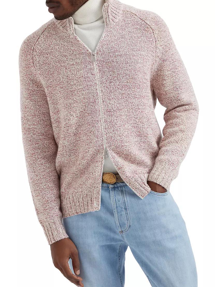 Moulin Cashmere Cardigan with Raglan Sleeves and Zipper Product Image