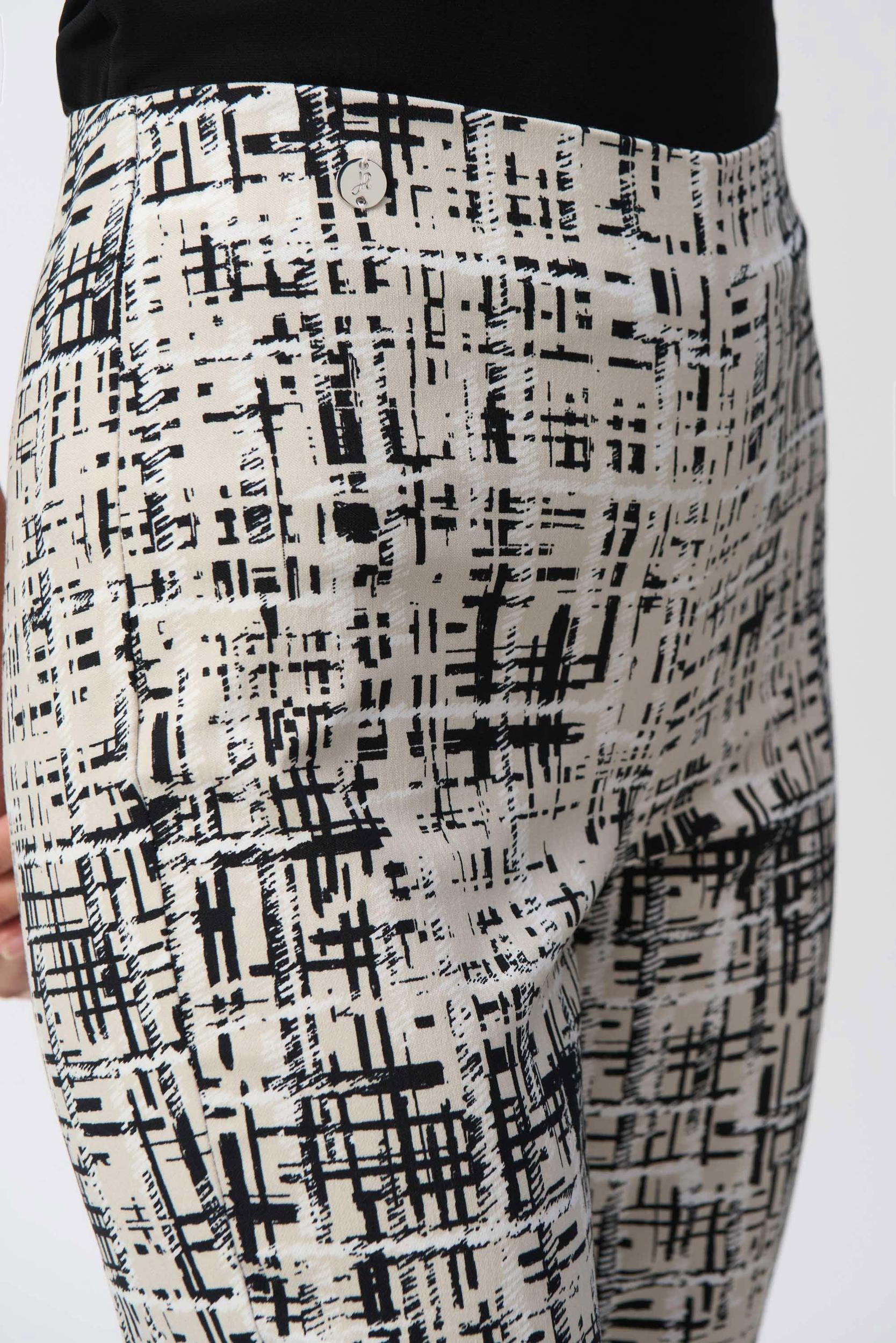 Millennium Abstract Print Slim Fit Pants- Vanilla/Multi Product Image