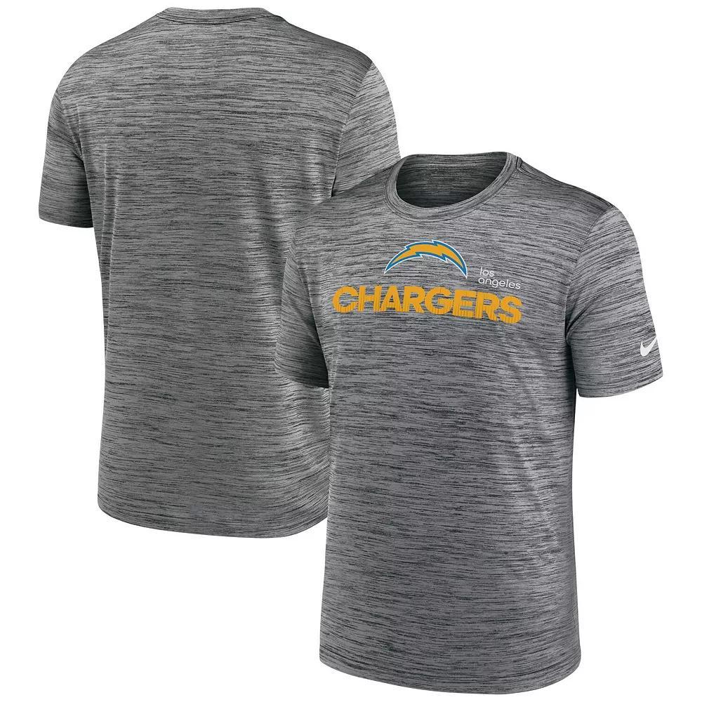 Men's Nike Anthracite Los Angeles Chargers Blitz Velocity Modern Performance T-Shirt, Size: Medium, Grey Product Image
