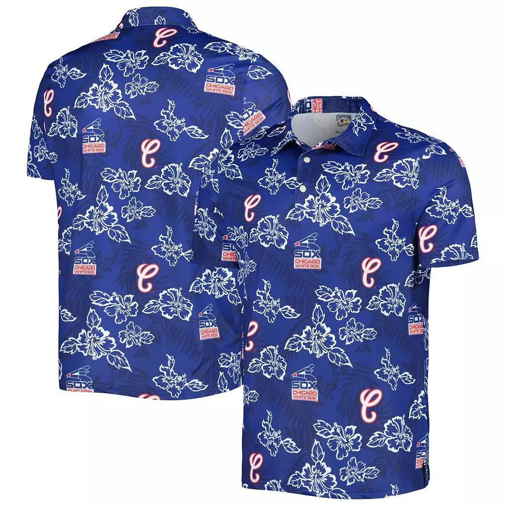 Men's Reyn Spooner Navy Chicago White Sox Cooperstown Collection Puamana Print Polo, Size: Small, Blue Product Image