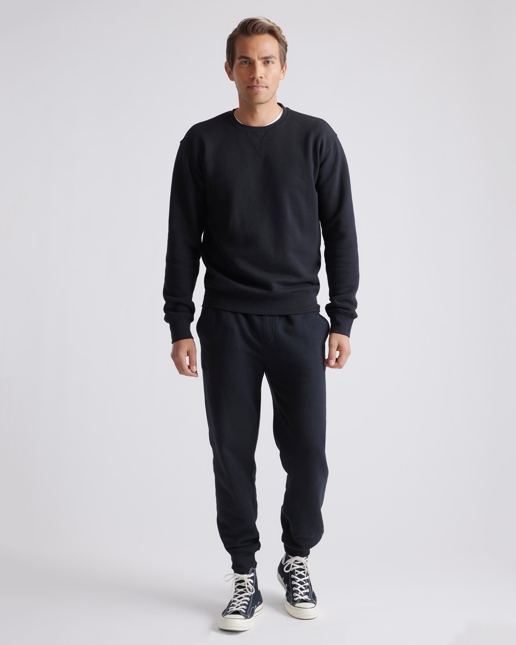 Quince | Men's Heavyweight Fleece Crew Sweatshirt in Blackmall, Organic Cotton Product Image