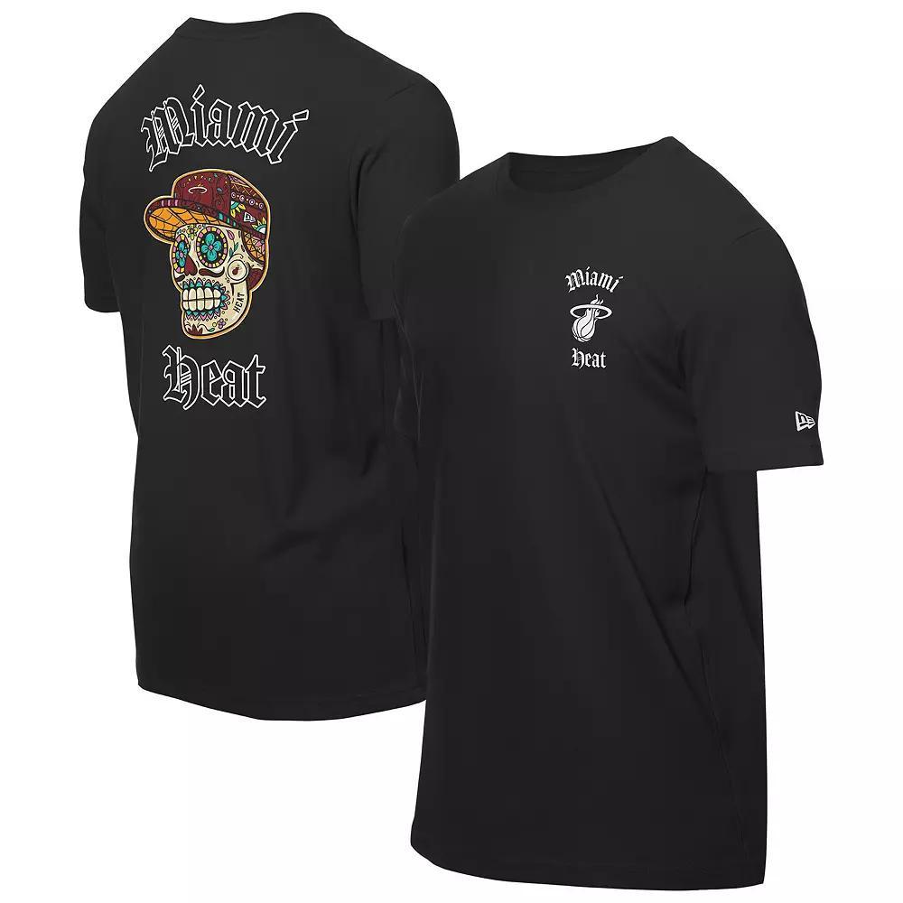 Men's New Era Black Miami Heat Sugar Skulls T-Shirt, Size: 2XL Product Image