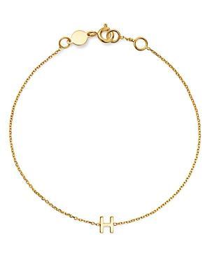 Womens 14K Yellow Gold Initial Charm Bracelet Product Image