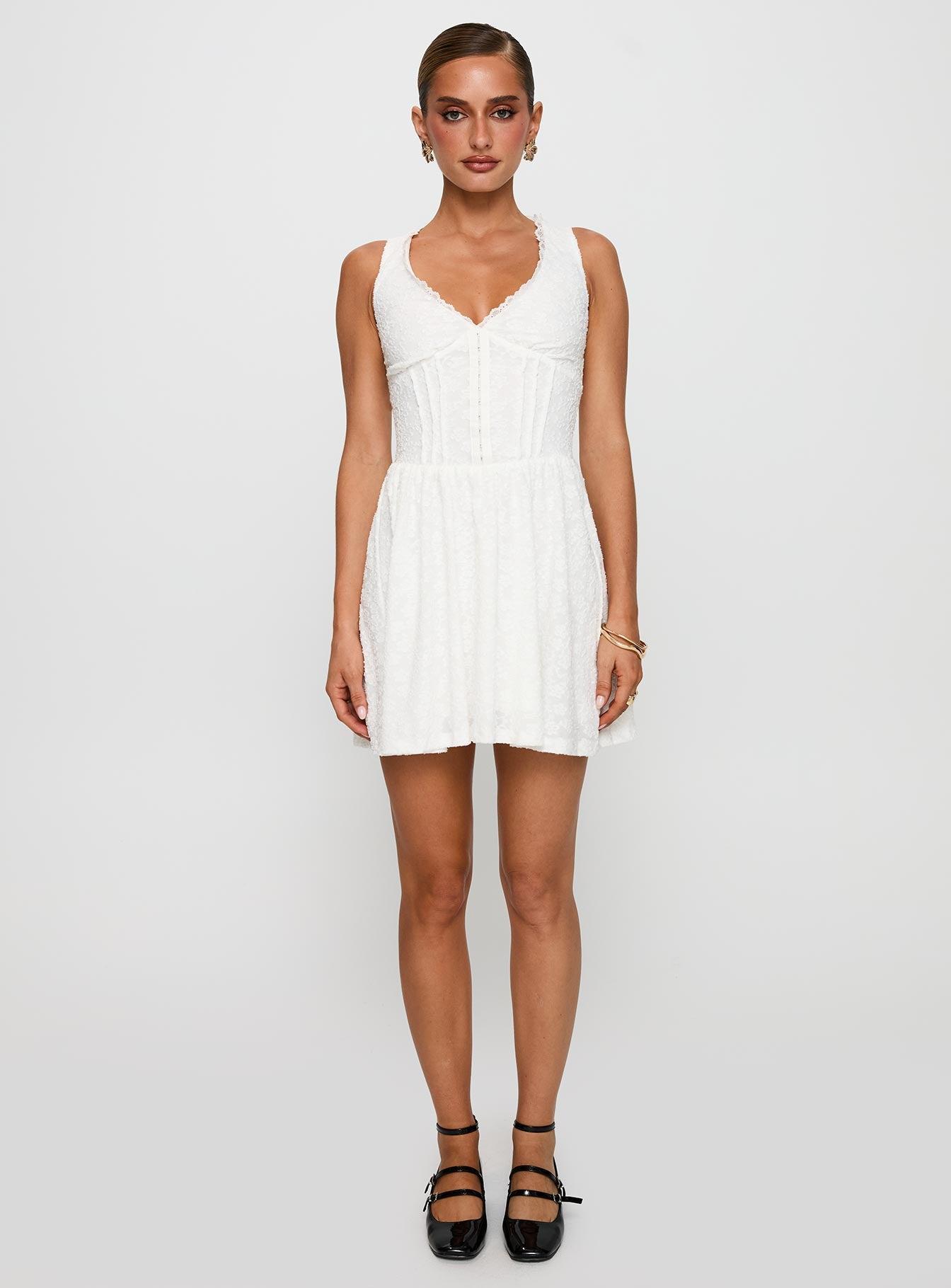 Loveluck Lace Mini Dress White Product Image