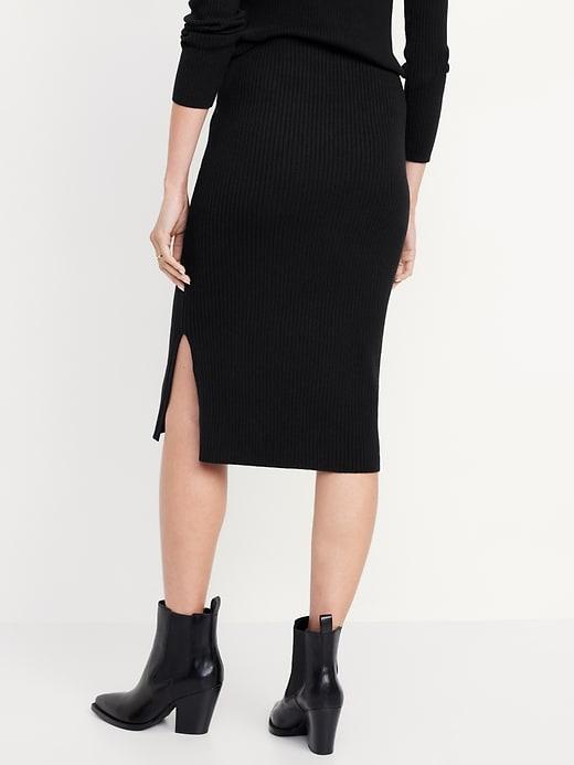 High-Waisted SoSoft Ribbed Midi Skirt Product Image