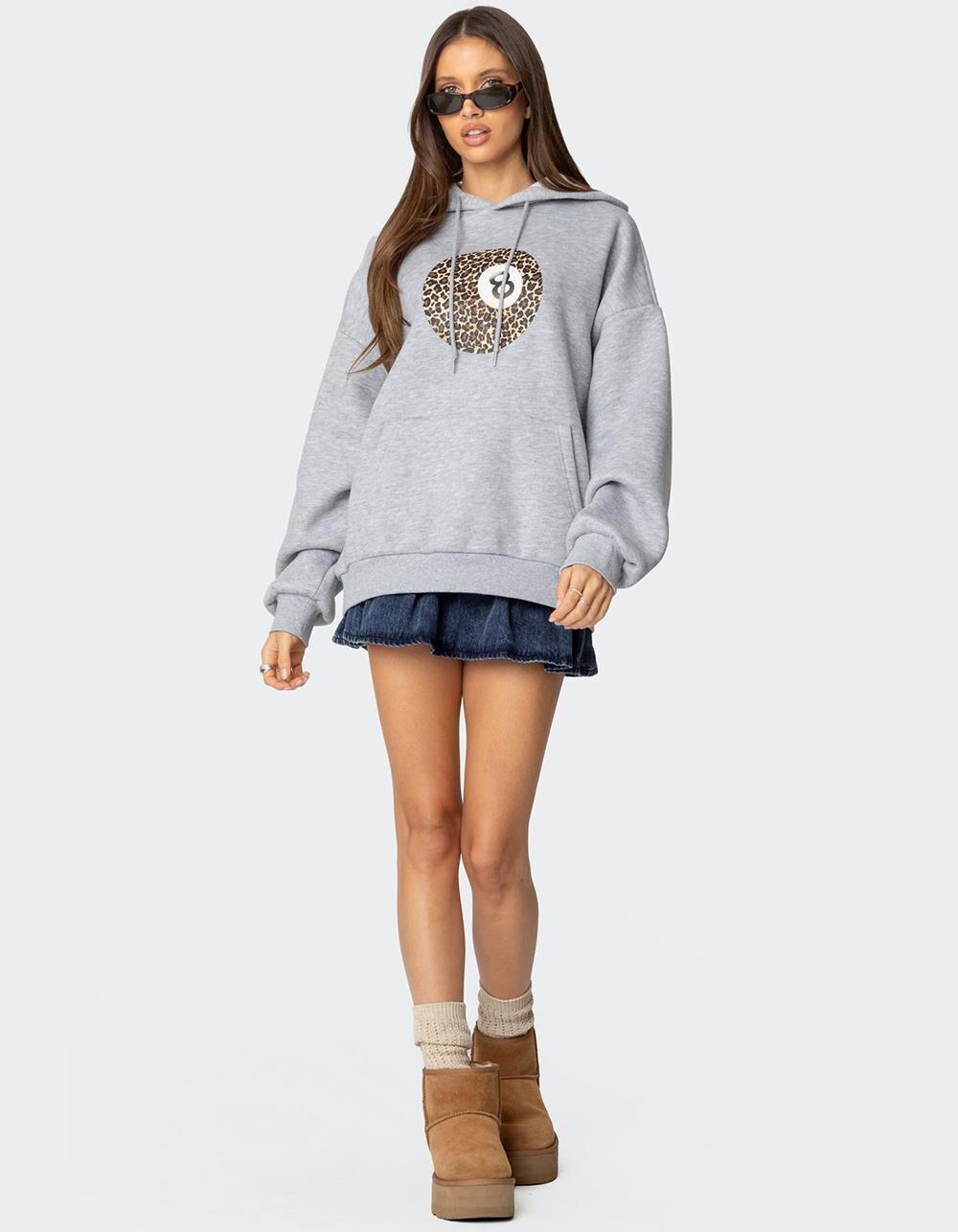 EDIKTED Leopard 8 Oversized Hoodie Product Image