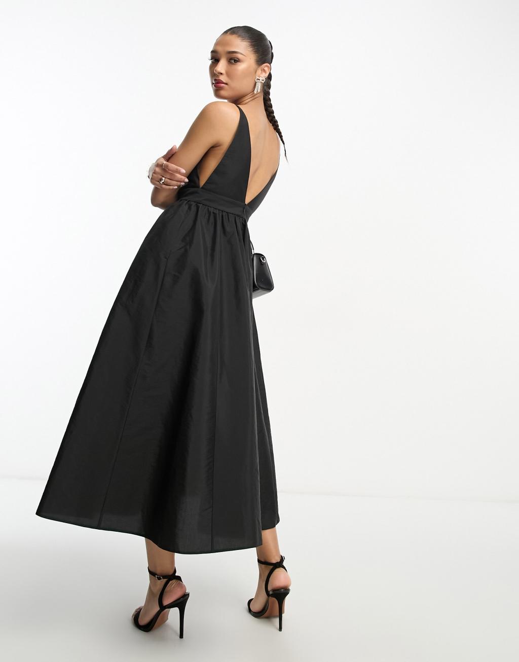 ASOS DESIGN parachute plunge midi dress Product Image