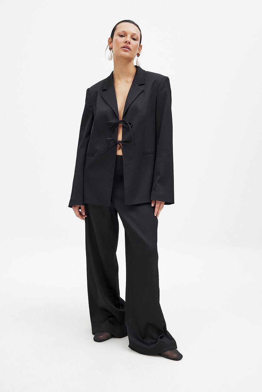 Regular Structured Tie Front Blazer Product Image