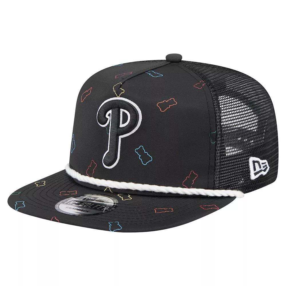 Men's New Era  Black Philadelphia Phillies Gummy Golfer Trucker Adjustable Hat Product Image