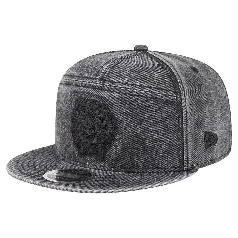 Men's New Era  Black Boston Celtics Washed Seven-Panel 9FIFTY Snapback Hat Product Image