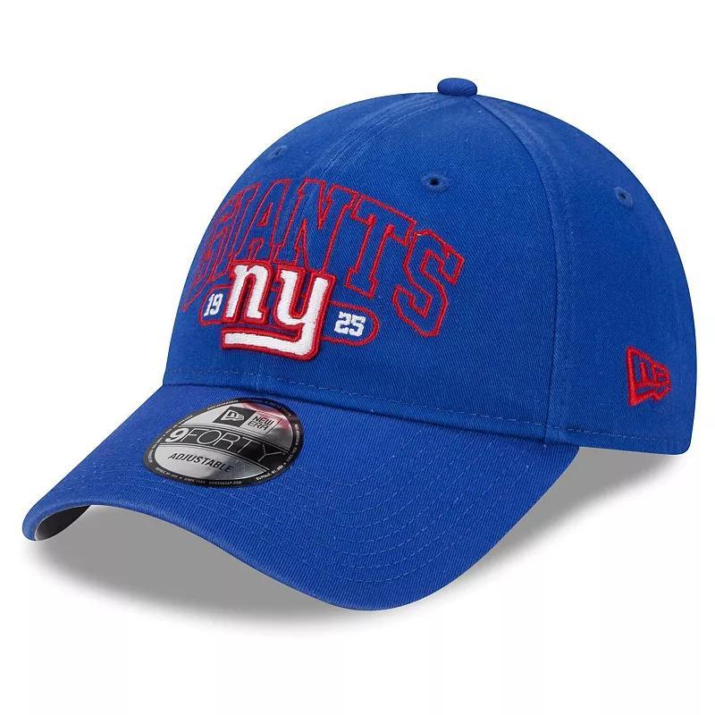 Mens New Era Royal New York Giants Outline 9FORTY Snapback Hat Product Image