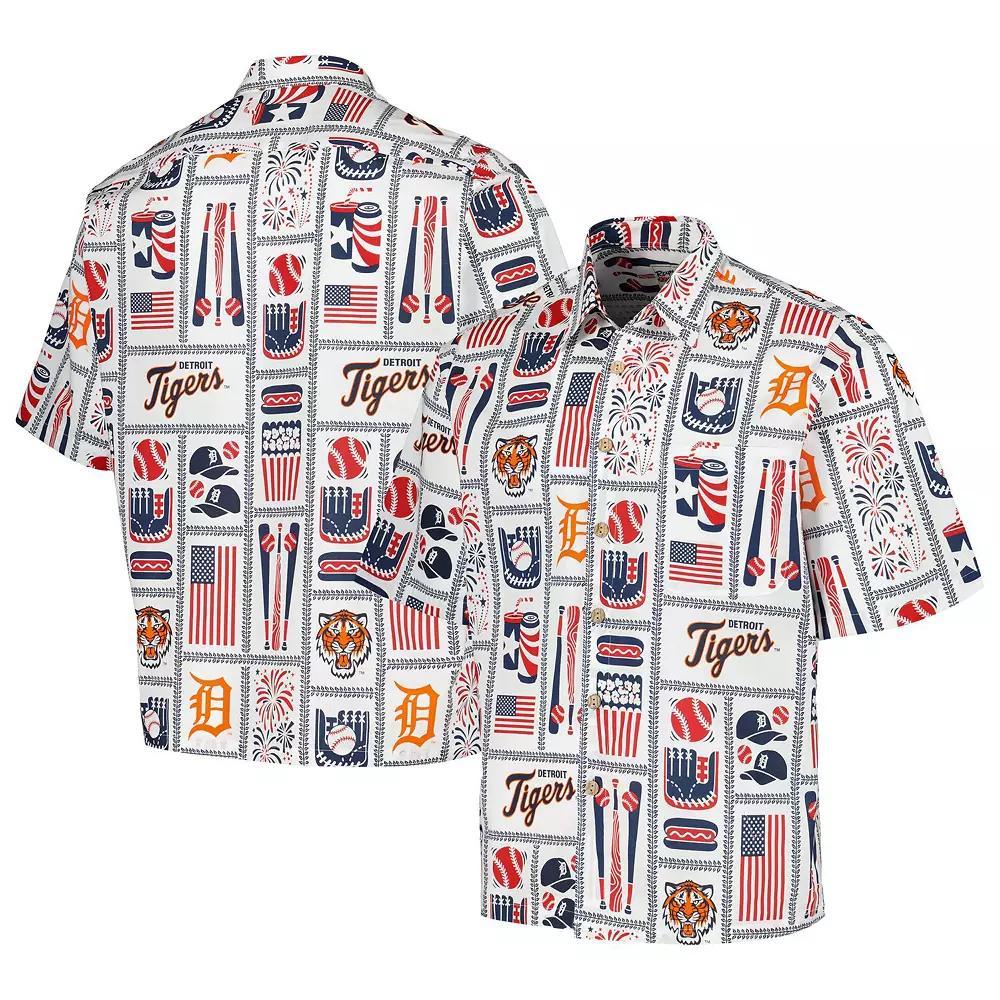 Men's Reyn Spooner White Detroit Tigers Americana Button-Up Shirt, Size: Medium Product Image