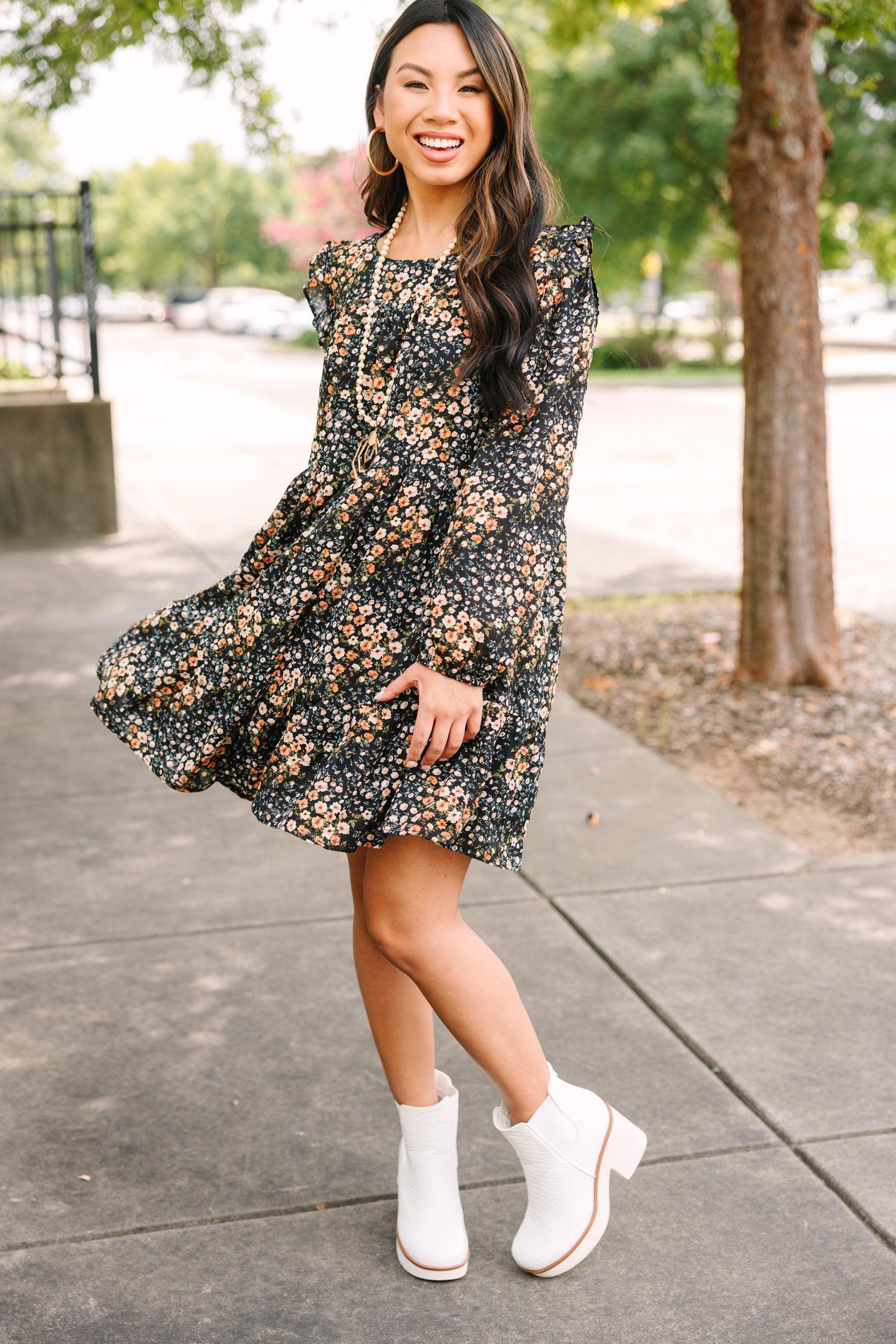All Love Black Ditsy Floral Dress Female Product Image