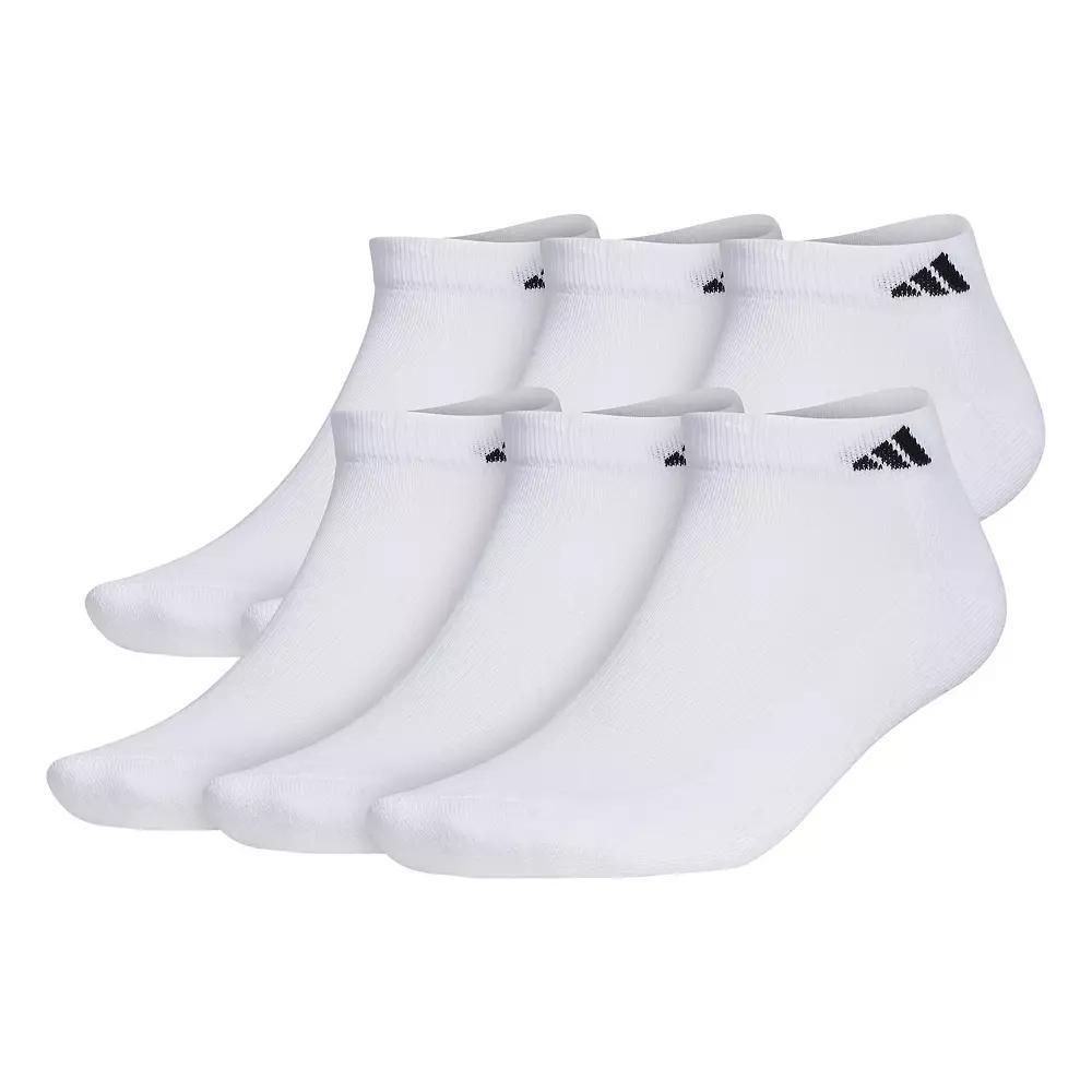Big & Tall adidas 6-pack Athletic Cushioned Low Cut Socks, Men's, Size: 12-15, White Product Image