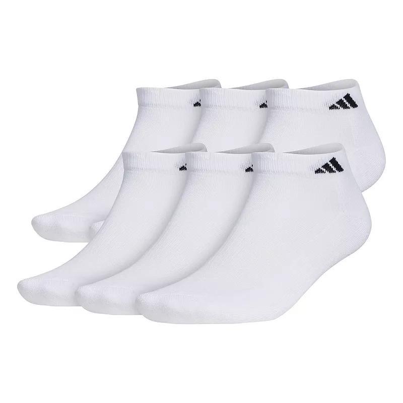 Big & Tall adidas 6-pack Athletic Cushioned Low Cut Socks, Men's, Size: 12-15, White Product Image