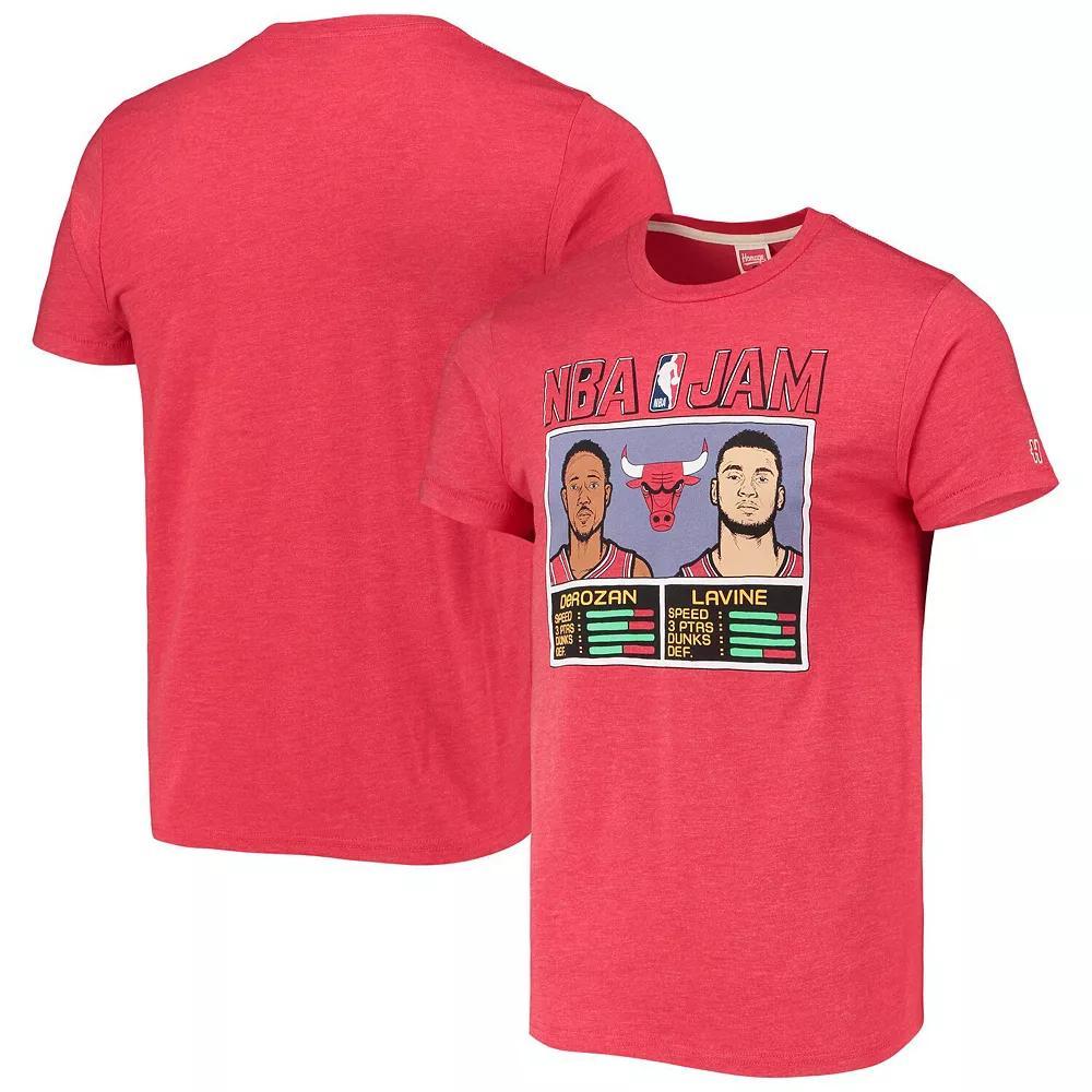 Men's Homage DeMar DeRozan/Zach LaVine Heathered Red Chicago Bulls NBA Jam Tri-Blend T-Shirt, Size: Small Product Image