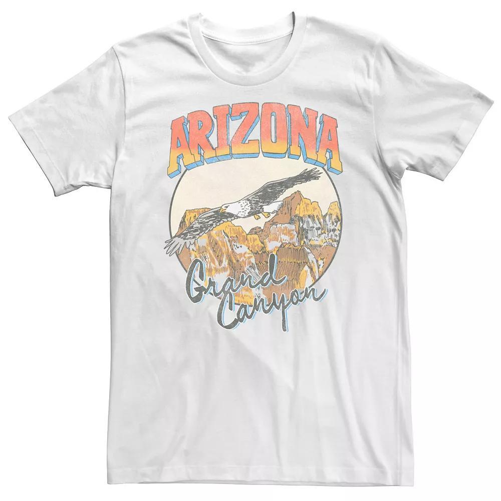 Big & Tall Eagle Flying Grand Canyon Arizona Circle Graphic Tee, Men's, Size: 3XL Tall, White Product Image
