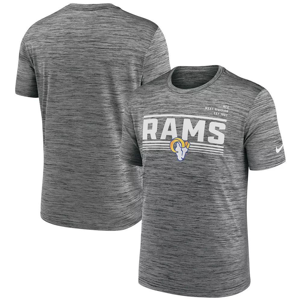Men's Nike Gray Los Angeles Rams Yardline Velocity Performance T-Shirt, Size: 3XL, Grey Product Image