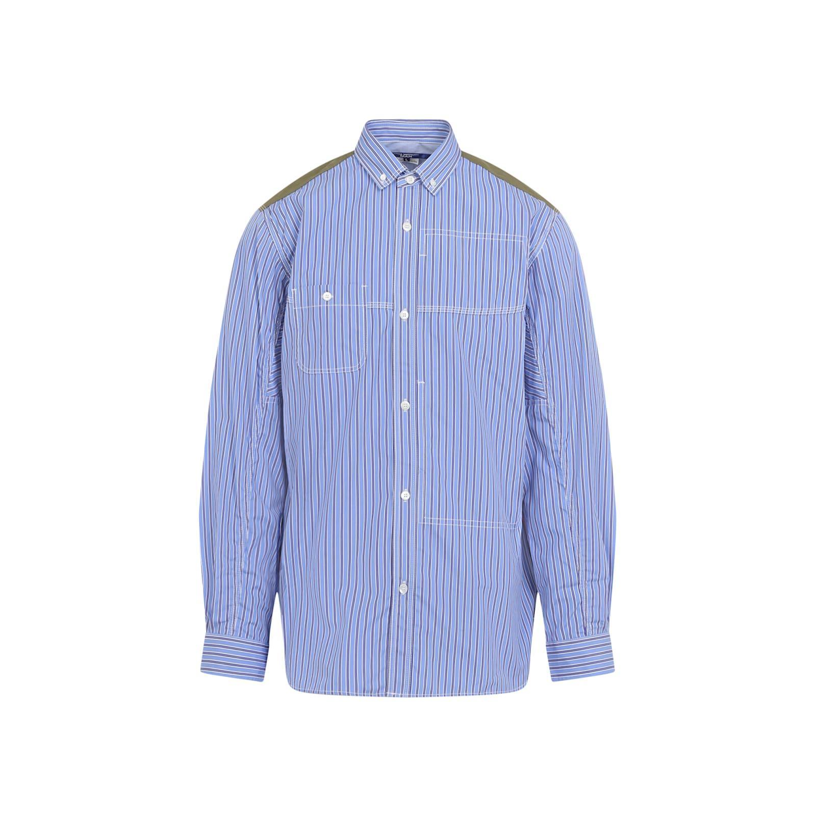 JUNYA WATANABE Striped Pattern Panelled Shirt In Multicolour Product Image