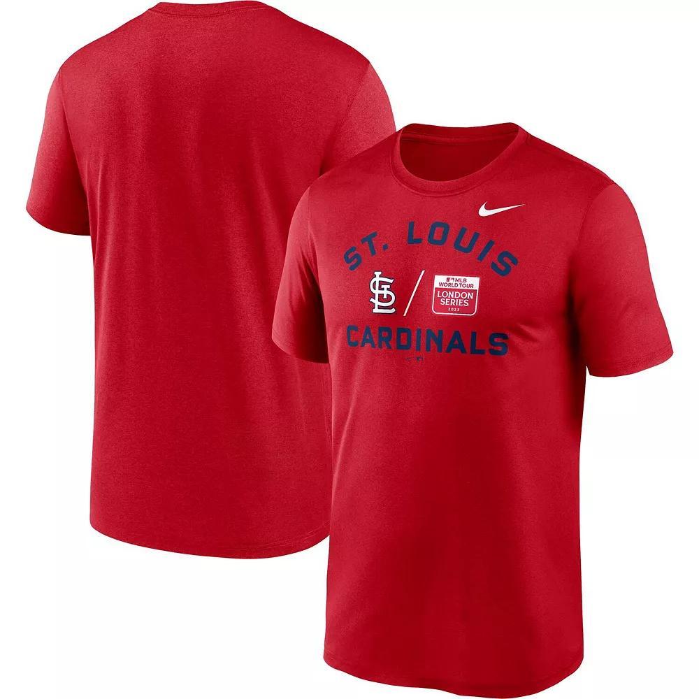 Men's Nike Red St. Louis Cardinals 2023 MLB World Tour: London Series Legend Performance T-Shirt, Size: Small Product Image