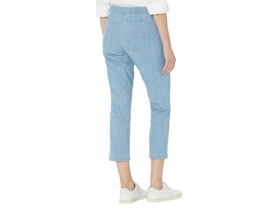 L.L.Bean Petite Lakewashed Chino Pull-On Chambray Pants Ankle (Chambray) Women's Casual Pants Product Image