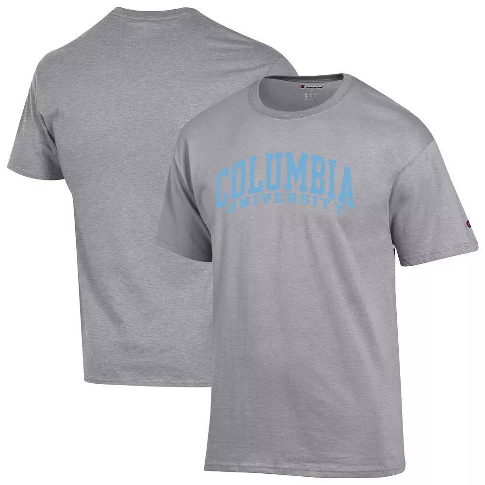 Men's Champion  Heather Gray Columbia University Basic Arch T-Shirt, Size: Small, Nc2 Grey Product Image