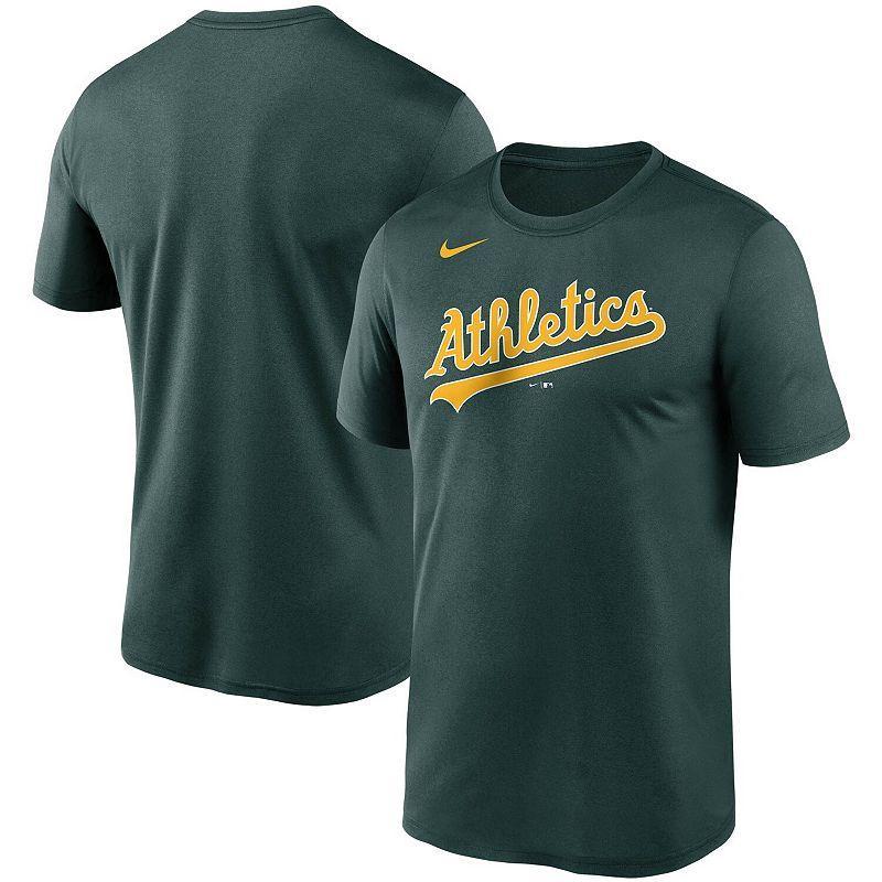Men's Nike Green Oakland Athletics Wordmark Legend Performance T-Shirt, Size: Small Product Image