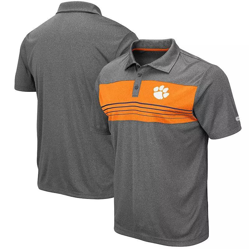 Men's Colosseum Heathered Charcoal Clemson Tigers Smithers Polo, Size: Large Product Image