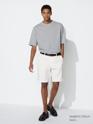Mens Stretch Slim Shorts 9 White Small UNIQLO US Product Image