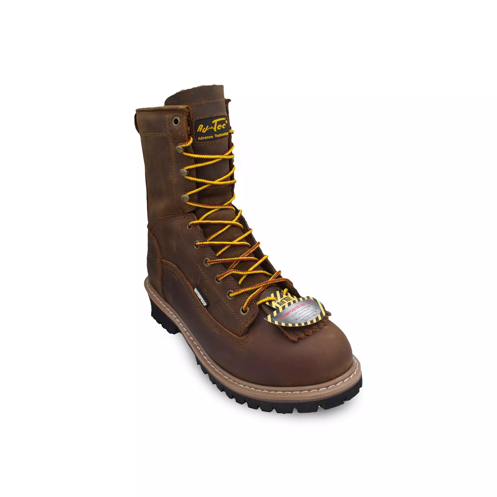 AdTec 1020 Men's Composite-Toe Waterproof Work Boots, Size: 10 Wide, Brown Product Image