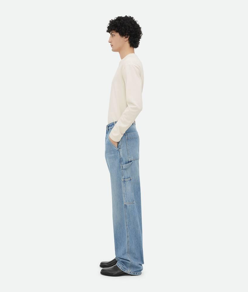 Men's Vintage Indigo Cargo Denim in Mid blue Product Image