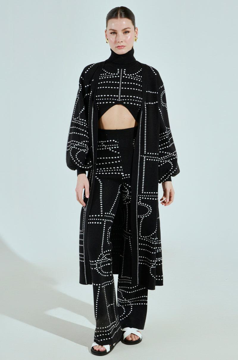 CROPPED DOTTED TURTLENECK SWEATER Product Image