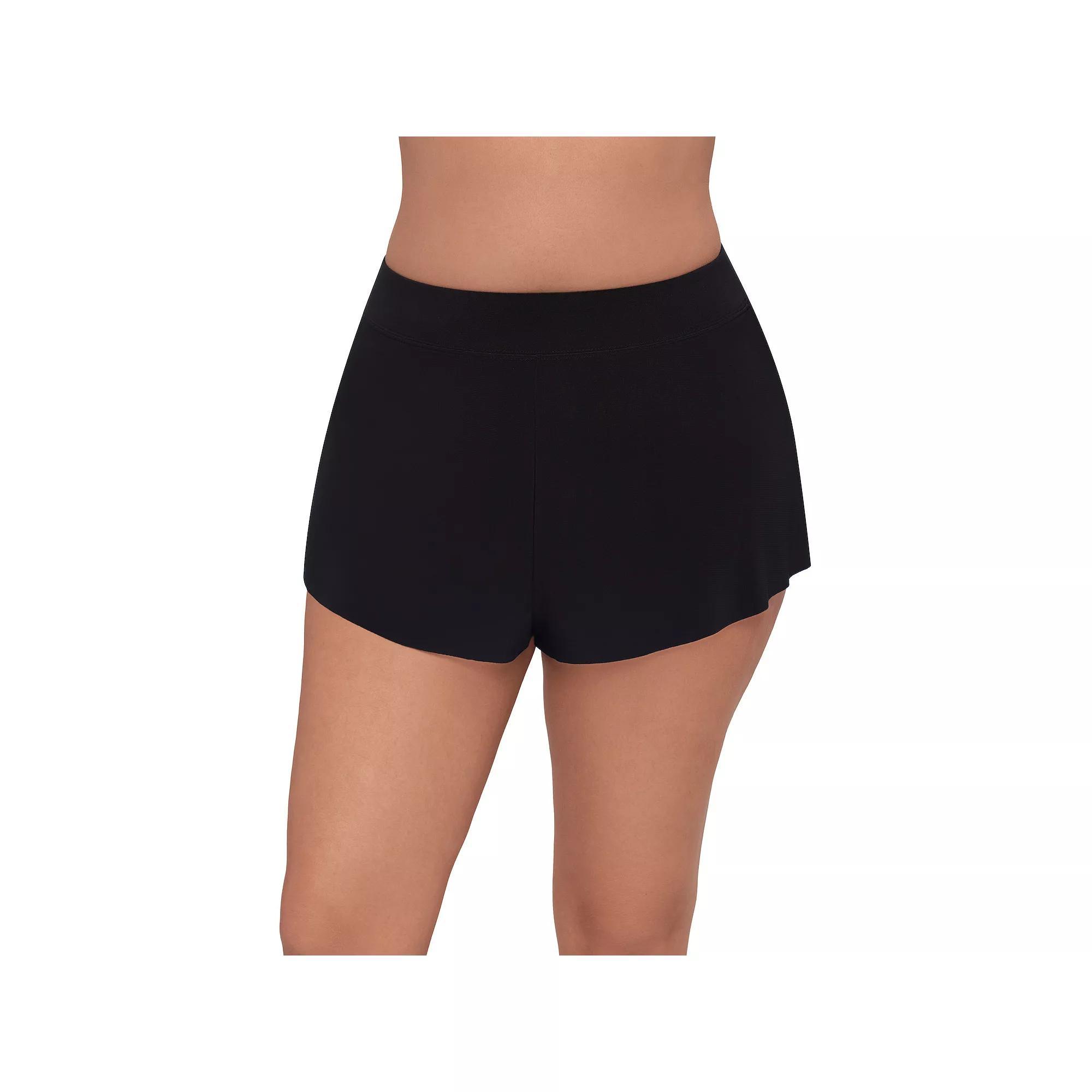 Women's Trimshaper Drape Control Swim Shorts, Size: 10, Black Product Image