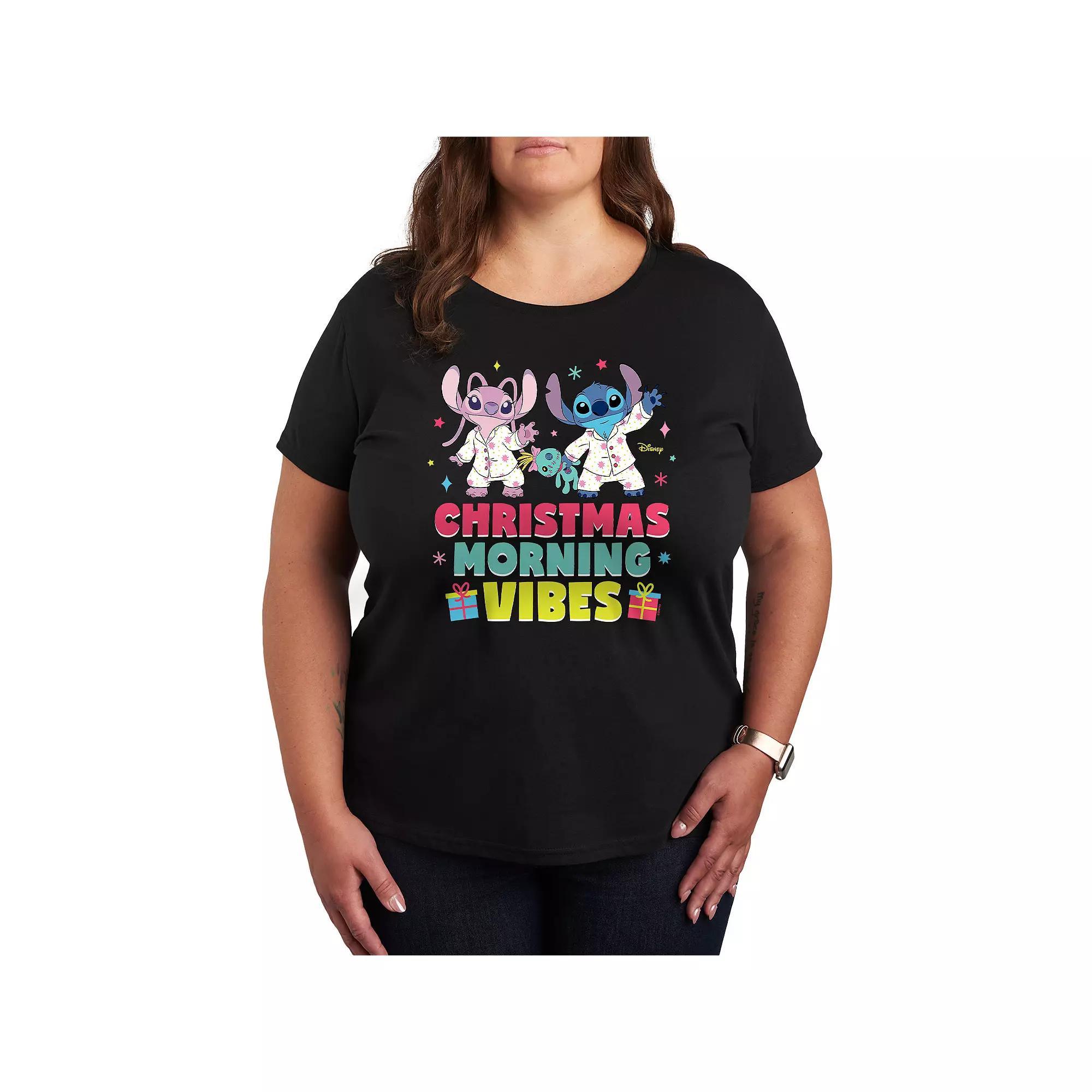 Disneys Lilo and Stitch Plus Size Christmas Morning Graphic Tee, Womens Product Image