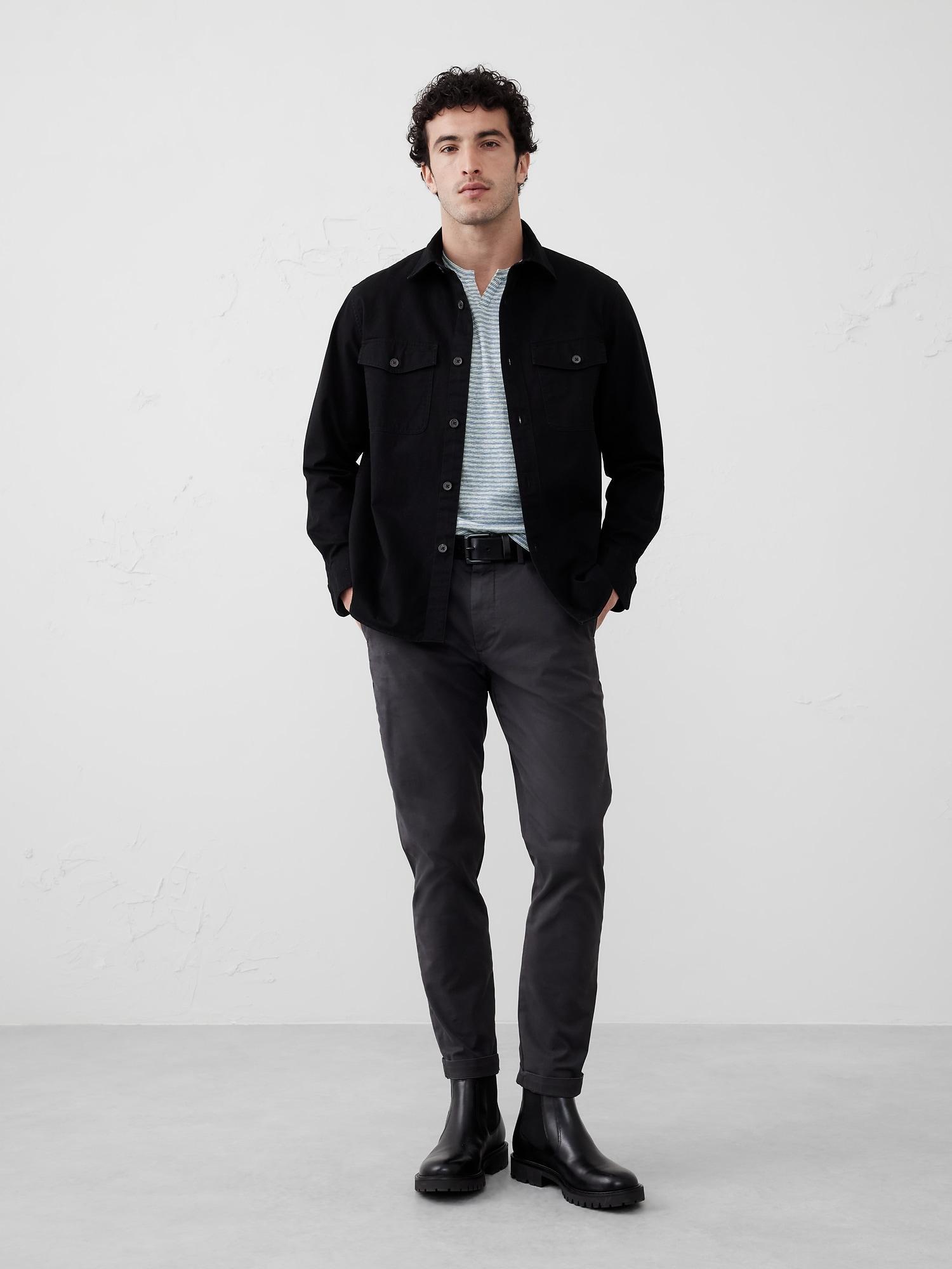 Linen-Blend Notch-Neck T-Shirt Product Image