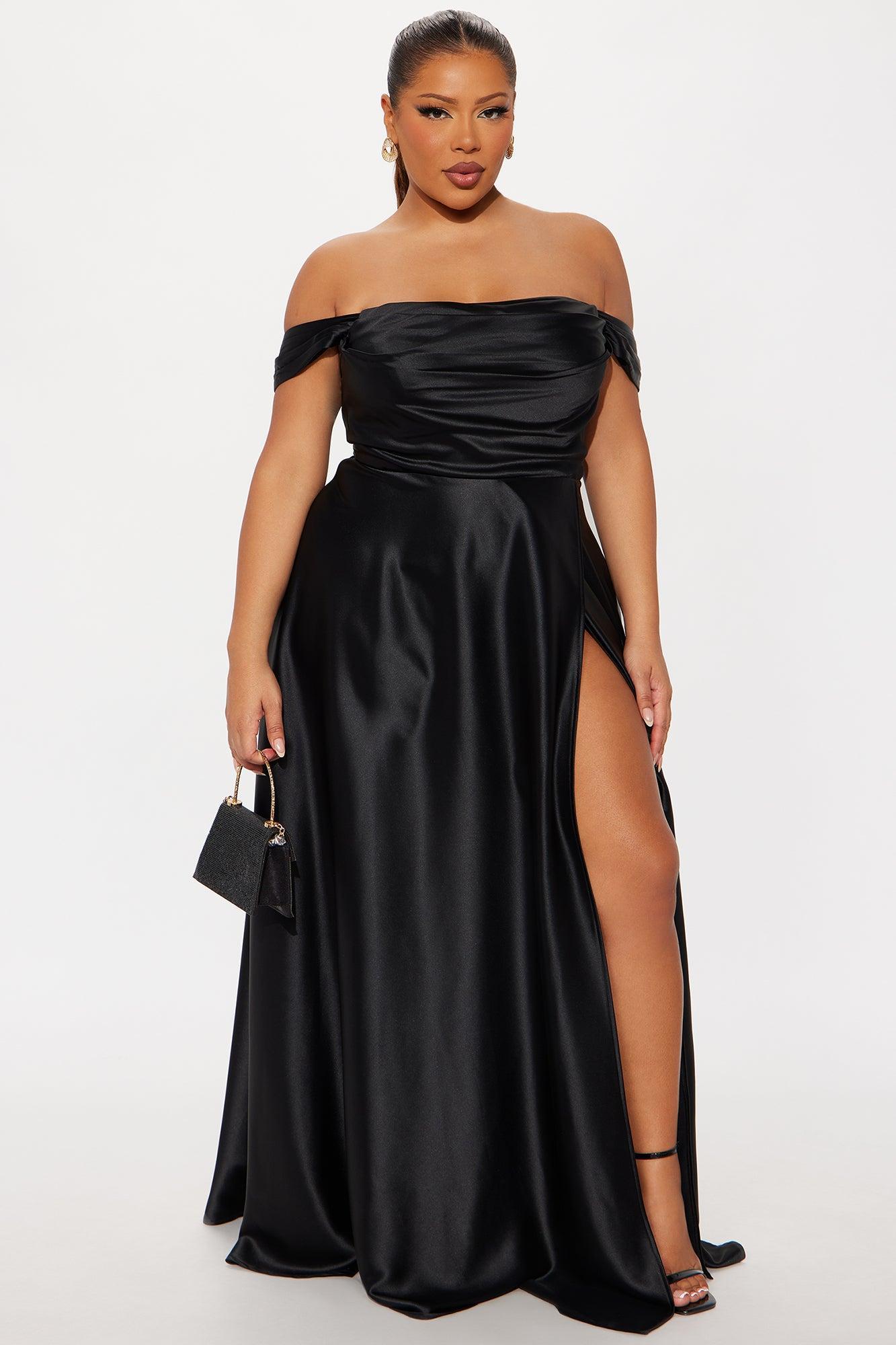 Rosalee Satin Gown - Black Product Image