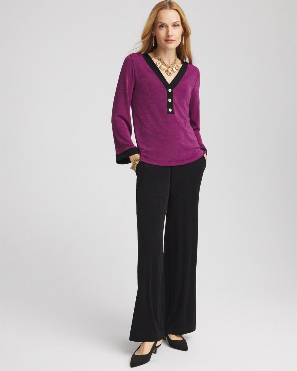 Travelers™ V-Neck Button Top Product Image