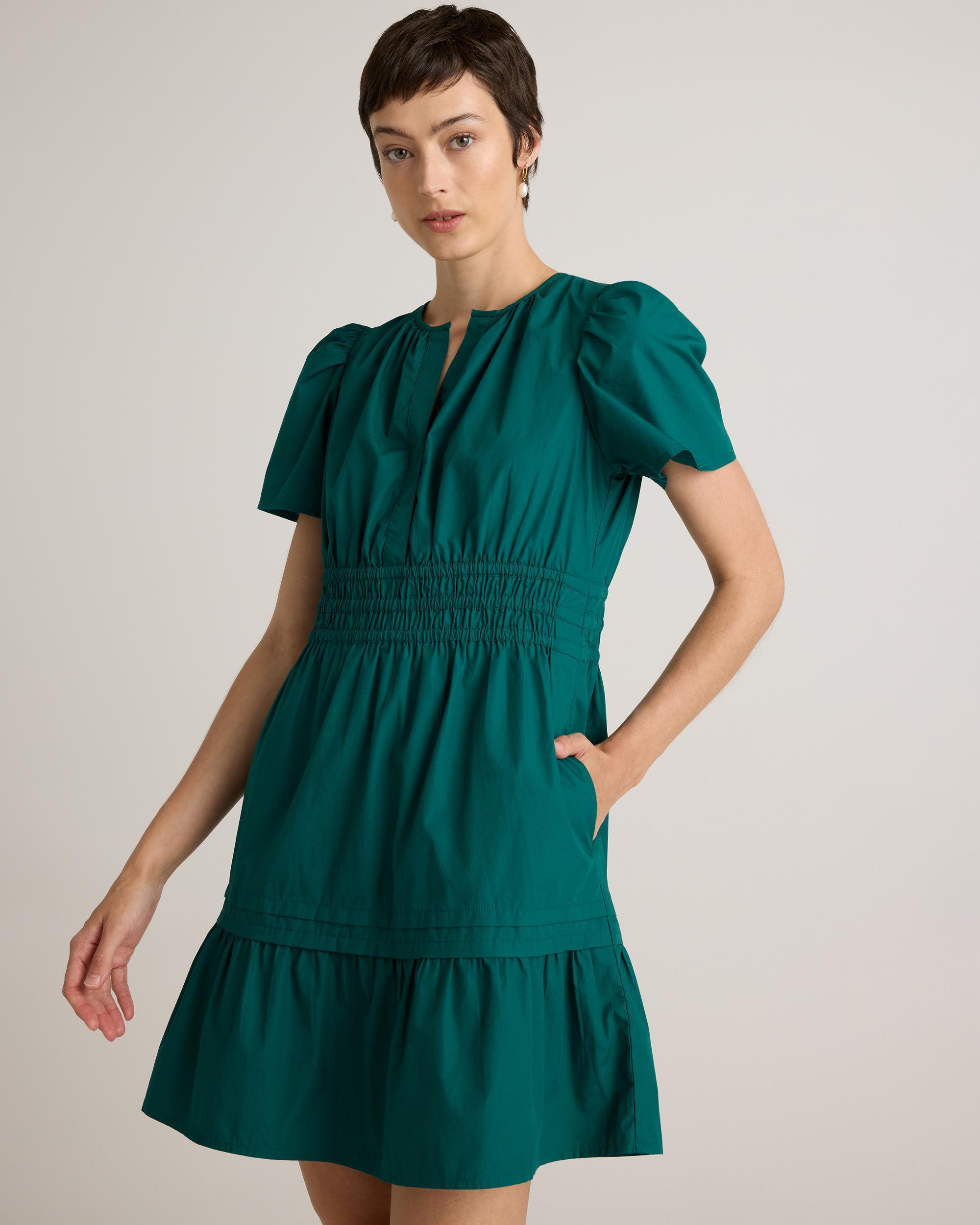 Quince | Women's Poplin Tiered Mini Dress Size XL, Organic Cotton Product Image