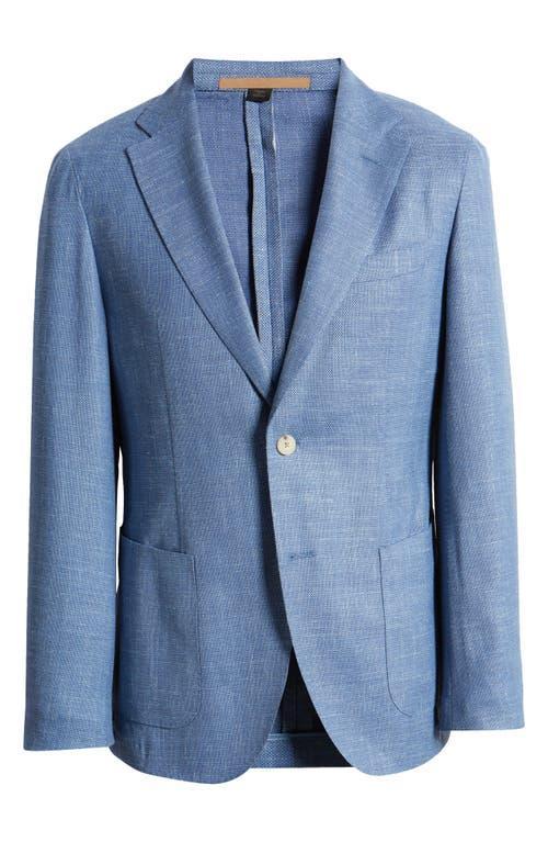 HUGO BOSS Boss Camel Heston Virgin Wool Blend Sport Coat In Open Blue Product Image