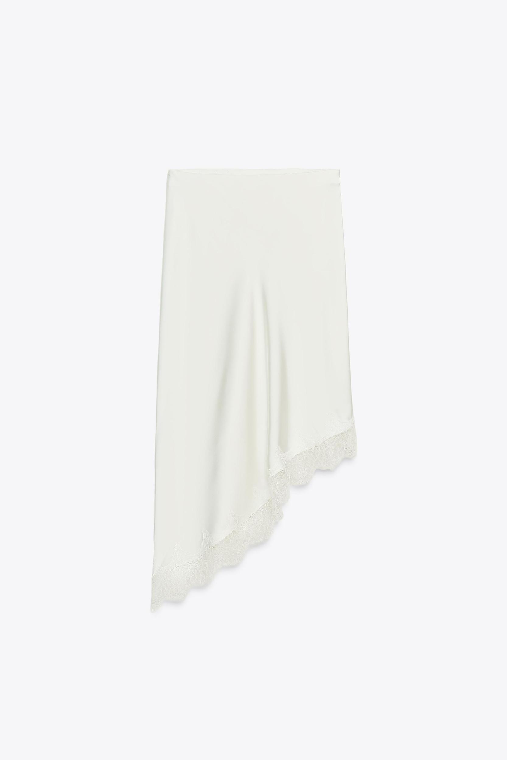 LACE SATIN EFFECT SKIRT Product Image