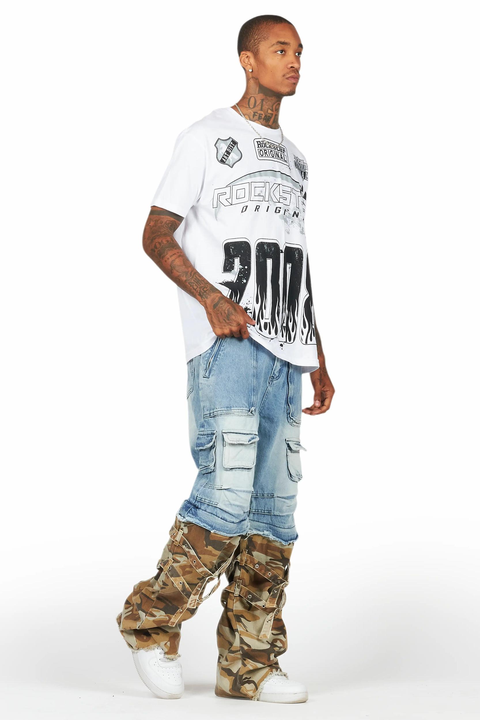 Exxus Light Blue Baggy Fit Jean Male Product Image