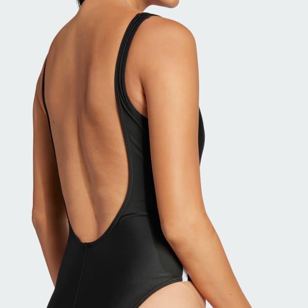 adidas Adicolor 3-Stripes Swimsuit Black 10 Womens Product Image