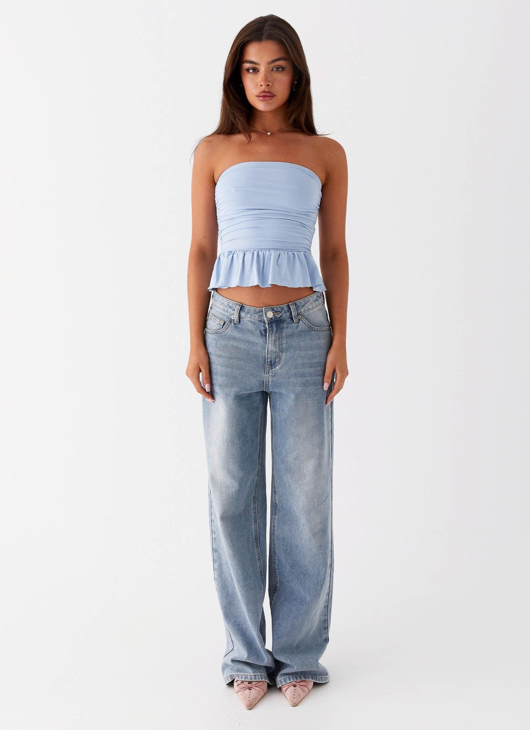 Bella Lou Tube Top - Blue Product Image