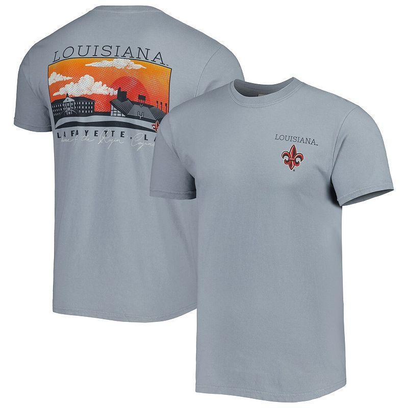 Mens Gray Louisiana Ragin Cajuns Campus Scenery Comfort Color T-Shirt Product Image