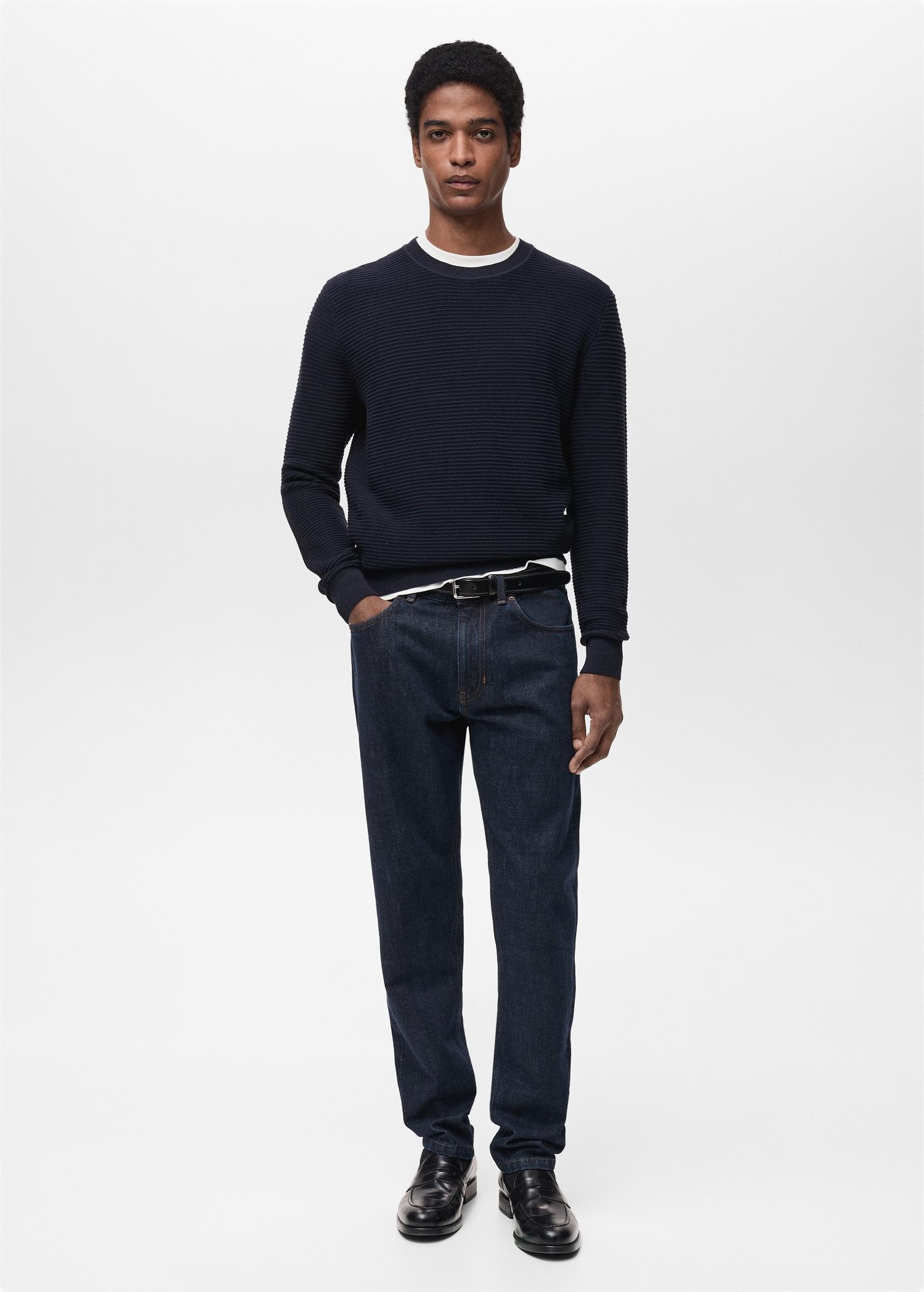 100% cotton braided sweater - Men | MANGO USA Product Image
