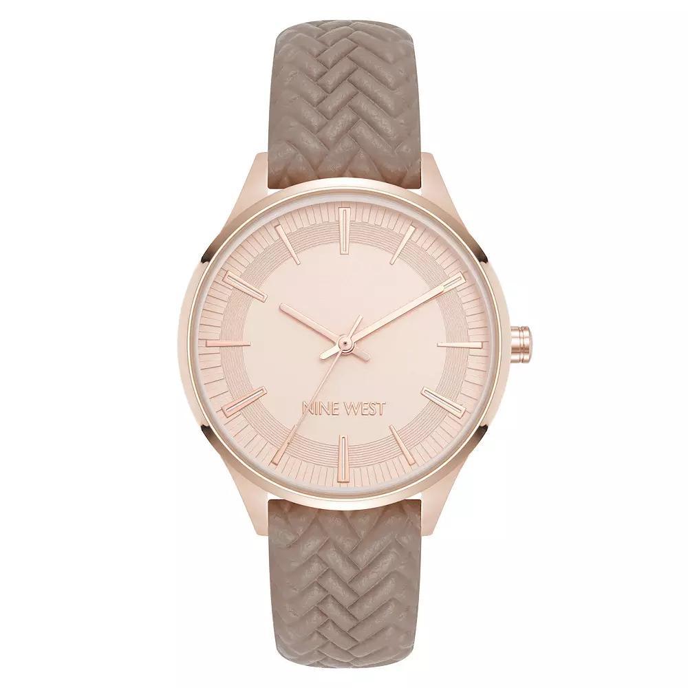 Nine West Women's Rose Gold Tone Strap Watch, Orange Product Image
