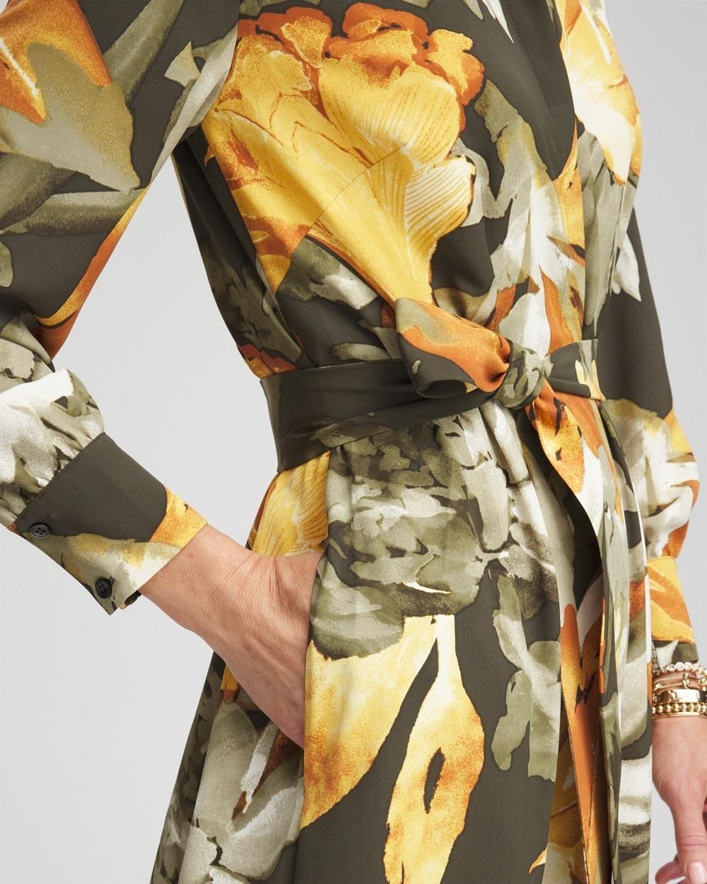 Leaf Print Shirt Dress Product Image