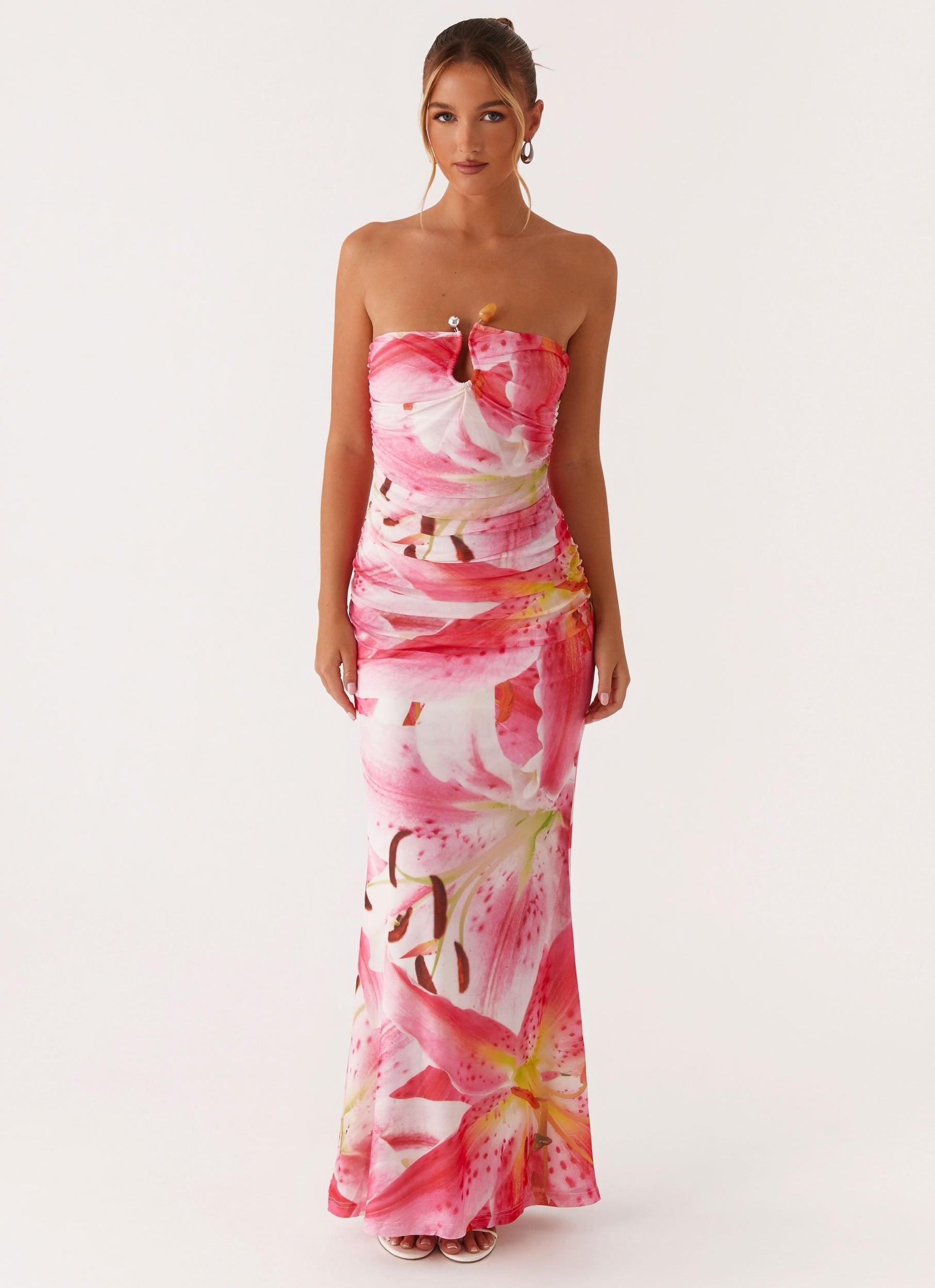 Rudy Maxi Dress - White Pink Lilly Product Image