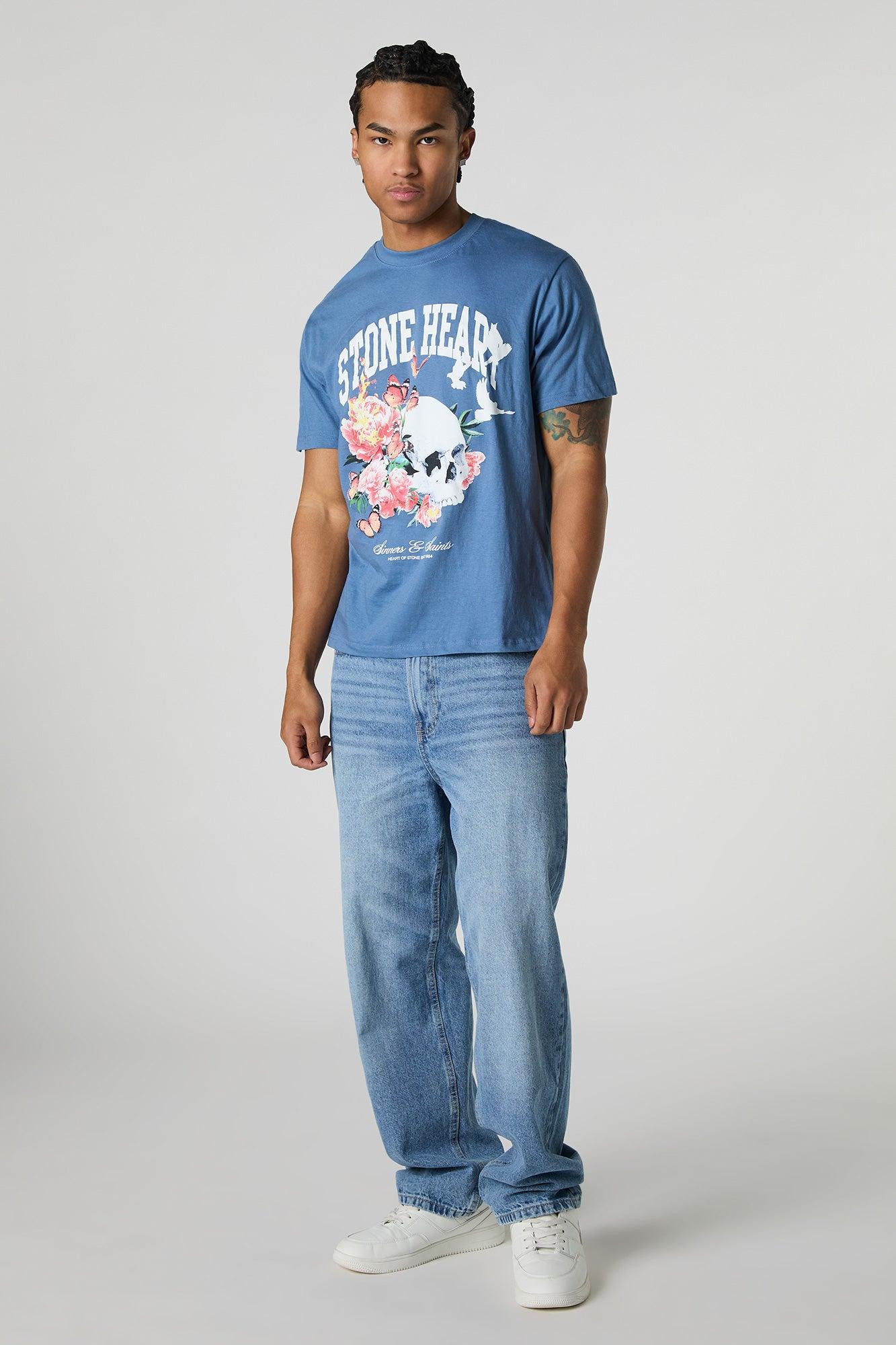 Stone Heart Graphic T-Shirt Male Product Image